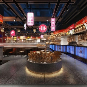 工业风美食城3D模型下载